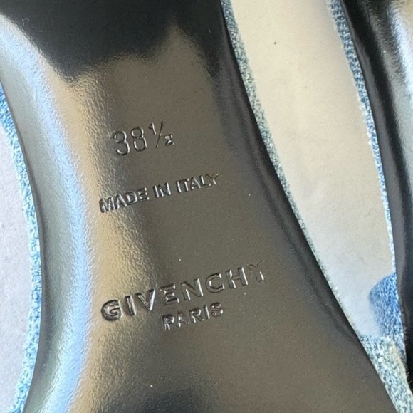 Givenchy 4G Block Heel Slide Sandal Mule Denim Blue Italy Sz.38.5 - Picture 7 of 11
